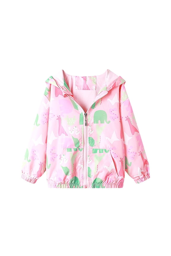 Girls Long Sleeve Jacket Zip Up Hoodie,Casual Jacket Printed Structure For Fall Indoor Outdoor