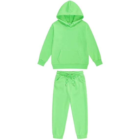 HBGVBA Hoodies Set for Teen Girl 2 Piece Sweatsuit Outfits Fall Winter Long Sleeve Pullover Sweatshirt Jogger Pants Activewear Outfit