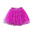 thumbnail image 1 of HBGVBA Little Girl's Layered Mesh Skirt,Sparkly Mini Skirt,Kids 2-7 Years Solid Color Curled Hem Mesh Pearl Princess Skirt, 1 of 5
