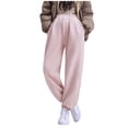 thumbnail image 1 of HBGVBA Maternity Pants for Women,Wide Leg Maternity Jogger Pants,Cuffed Ankle Length Pants High Waist Plus Size Belly Support Casual Fall Winter, 1 of 5