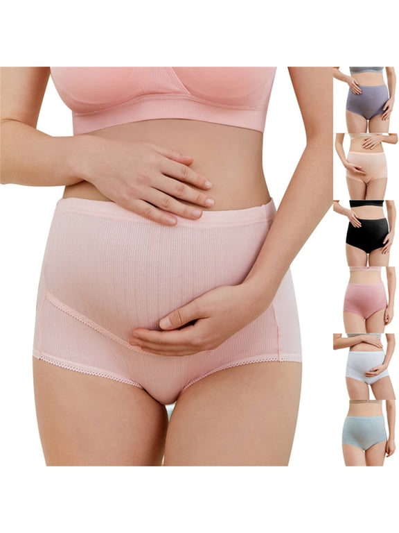 Maternity Shorts High Wasit Underwears Solid Color Plus Size Belly Support Breathable Soft All Day Comfortable Wear