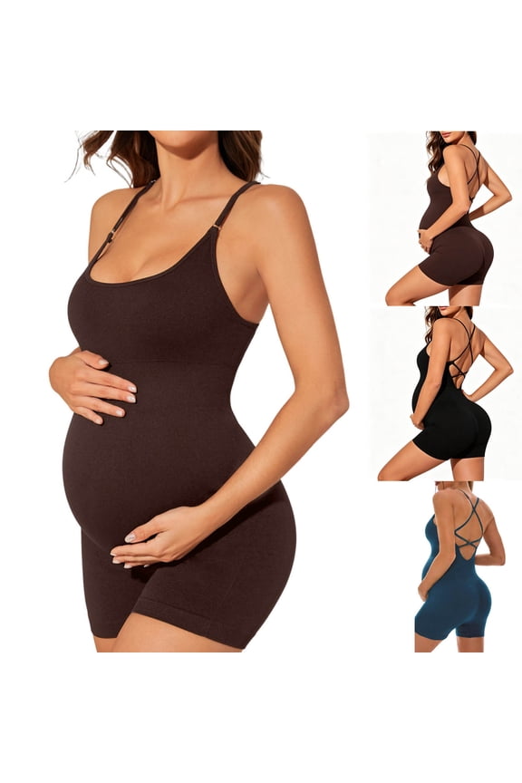 Maternity Workout Romper Sleeveless Shorts Jumpsuit Sling Short Hip Lift Crotch Stretch Yoga Outfit Summer Outdoor Activewear Activities
