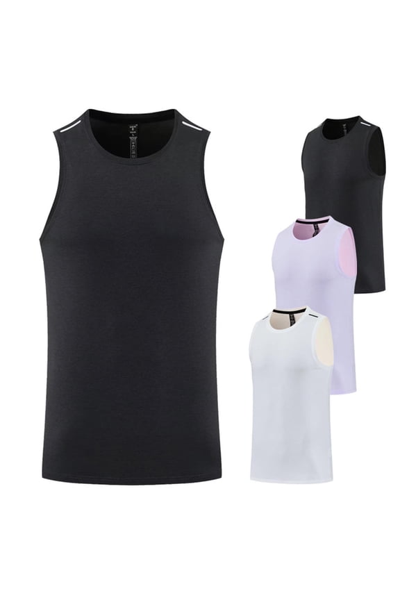 Men's A-Shirt Tank,Basic Sleeveless Top,Solid Color Fast Dry Crew Neck Training Shirt