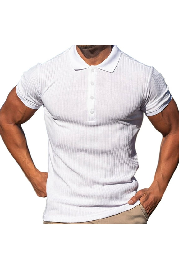 Men's Basical T-Shirts,Short Sleeve Tees for Men,Men's Casual T-Shirts Solid Color Turn Down Collar Button Pocket Daily Outdoor Workwear Tops