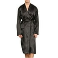 thumbnail image 1 of Bovxnpu Men's Bathrobes, Mens Robe Satin Striped Long Sleeve With Pockets With Belt Bathrobe Loungewear Nightwear Home Wear Comfortable Soft Warm Robe, 1 of 7