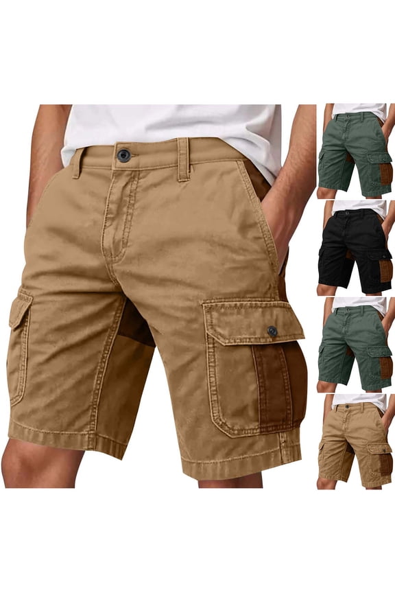 Men's Casual Shorts,Summer Short Pants for Men,Men's 5 In Cargo Workout Shorts Button Waist Patch Pocket Casual Athleisure Running Jogging Outdoor Training Shorts