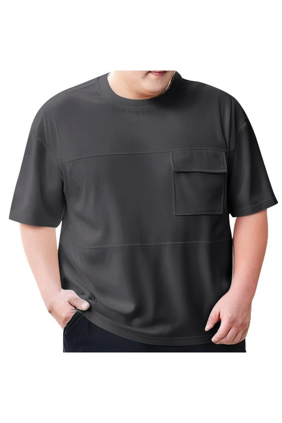 Men's Crew Neck T-Shirts,Casual Shorts Sleeve Tees,Athleisure Lightweight Solid Color 2 Tone Spliced Versatile Workout Gym Performance T-Shirts