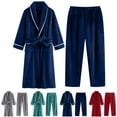 thumbnail image 1 of Bovxnpu Men's Pajamas Set Loungewear Sleepwear, Mens Pajamas Set Long Sleeve Robes and Pants Set Soft Fleece Sleepwear Winter Warm Pjs Loungewear Set Flannel Sleepwear, 1 of 7