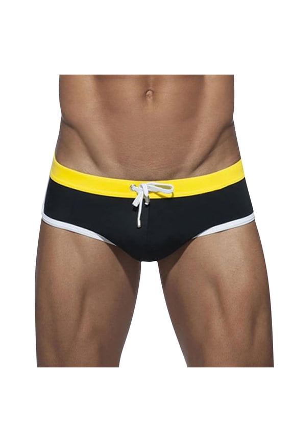 Men's Swim Trunks Briefs,Breathable Bikini Thongs,Solid Low Waisted Swimwear for Beach and Pool