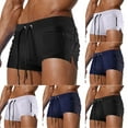 thumbnail image 1 of HBGVBA Men's Swimwear Shorts,Beach Shorts with Drawstring,Solid Light High Stretch Swimwear for Swimming and Fitness, 1 of 4