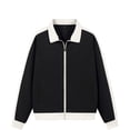 thumbnail image 1 of HBGVBA Men's Track Jacket, Stand Collar Full‑Zip Color Blocked Sport Coat, Contrast Stripe Ribbed Cuff Outerwear for Gym Running Daily Casual Wear, 1 of 5