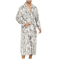 thumbnail image 1 of Bovxnpu Mens Bathrobes, Men's Fleece Bathrobe Absorbent Plushed Robe for Men with Pockets Warm Soft for Home and Spa, 1 of 4