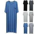 thumbnail image 1 of Bovxnpu Mens Bathrobes, Men's Nightshirt Long Sleeve Nightgown Soft Loose Sleepwear Lightweight Nightwear Comfy Sleep Shirt, 1 of 8