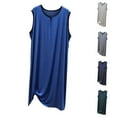 thumbnail image 1 of Bovxnpu Mens Bathrobes, Men's Nightshirt Sleeveless Nightgown Tank Top Soft Loose Sleepwear Lightweight Nightwear Comfy Sleep Shirt, 1 of 7