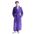 thumbnail image 1 of Bovxnpu Mens Bathrobes, Mens Fleece Robe Soft Warm Fleece Bathrobe Long Robe With Pockets, 1 of 3