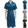 thumbnail image 1 of Bovxnpu Mens Bathrobes, Mens Lightweight Soft Bathrobe Sleepwear Loungewear with Pockets Sleepwear, 1 of 4
