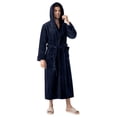 thumbnail image 1 of Bovxnpu Mens Bathrobes, Unisex Plushed Lined Bath Robe Soft Spa Robe with Hood Plus Size Housecoat Nightgown, 1 of 6