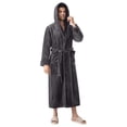 thumbnail image 1 of Bovxnpu Mens Bathrobes, Unisex Plushed Lined Bath Robe Soft Spa Robe with Hood Plus Size Housecoat Nightgown, 1 of 6