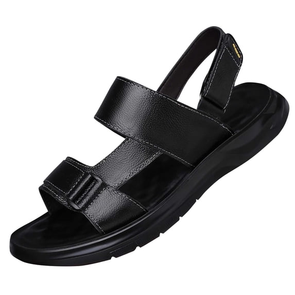 HBGVBA Mens Beach Sandals Leather Outdoor Breathable Summer Casual Comfortable Shoes 38