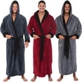 thumbnail image 1 of HBGVBA Mens Fleece Robe,Hooded Thick Robe,Full Length Warm Bathrobe Cozy Loungewear Soft Lining, 1 of 5