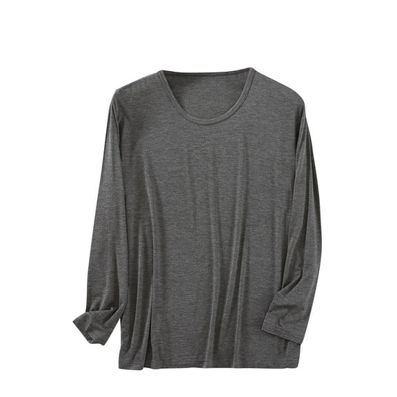 Bovxnpu Mens Long Sleeve Shirt Pajamas Top, Men Long Sleeve Shirts Basic Solid Pajama T-Shirt Casual Soft Comfy Sleep Tees Fall Winter Undershirts