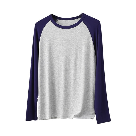 Bovxnpu Mens Long Sleeve Shirt Pajamas Top, Men Long Sleeve Shirts Basic Solid Pajama T-Shirt Casual Soft Comfy Sleep Tees Fall Winter Undershirts