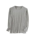thumbnail image 1 of Bovxnpu Mens Long Sleeve Shirt Pajamas Top, Men Long Sleeve Shirts Basic Solid Pajama T-Shirt Casual Soft Comfy Sleep Tees Fall Winter Undershirts, 1 of 3