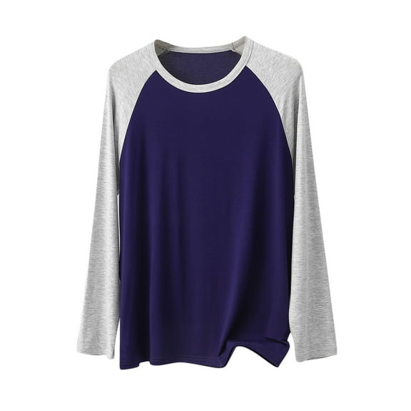 Bovxnpu Mens Long Sleeve Shirt Pajamas Top, Men Long Sleeve Shirts Basic Solid Pajama T-Shirt Casual Soft Comfy Sleep Tees Fall Winter Undershirts