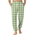 thumbnail image 1 of Bovxnpu Mens Pajama Pants Plaid Sleep LoungewearPants Pajama Bottoms with Pockets, Men's Lightweight Pajama Pants Soft Loungewear Sleep Joggers Adjustable Drawstring & Pockets All-Season Sleepwear, 1 of 5