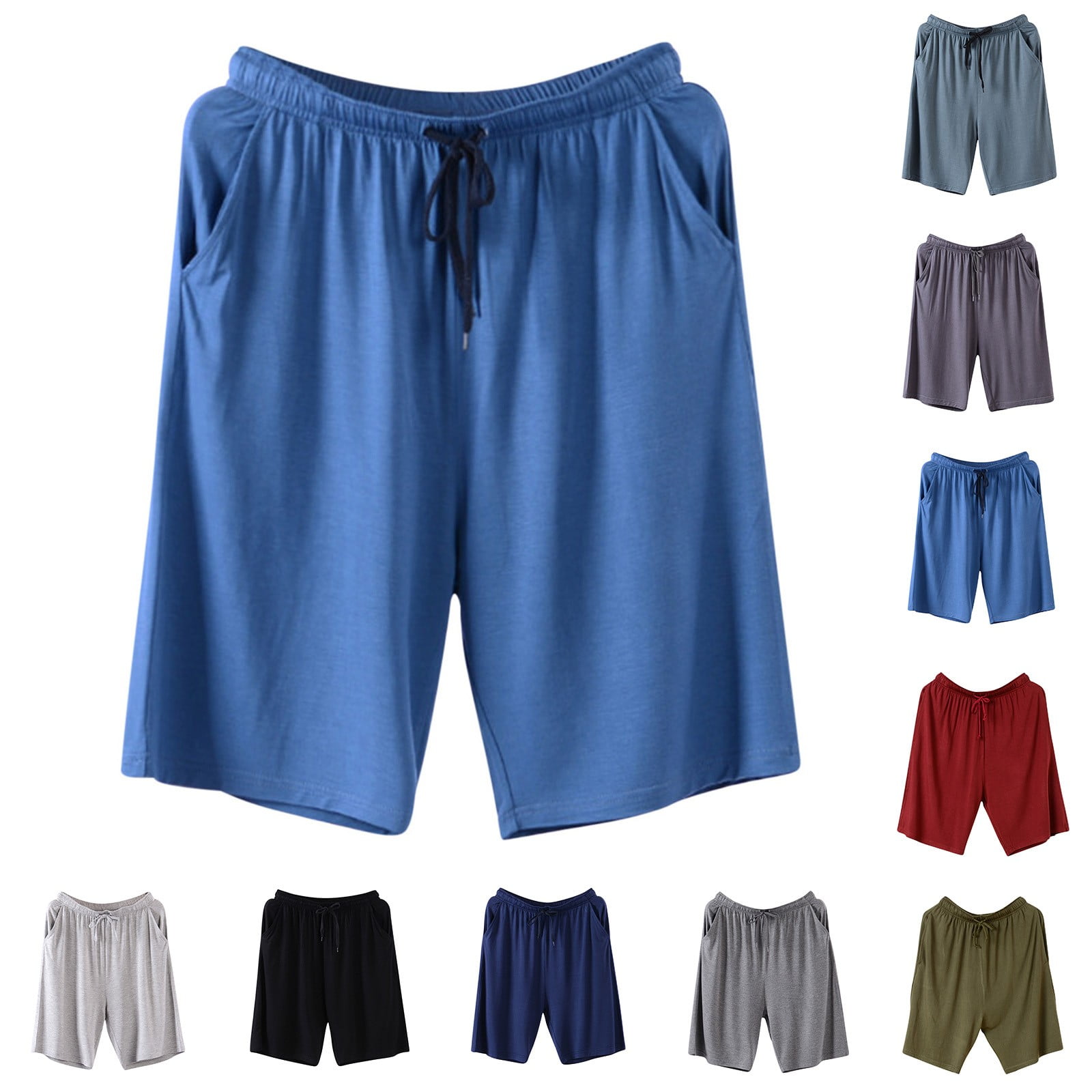 Bovxnpu Mens Pajama Shorts, Men's Pajama Bottoms Loungewear Sleep Shorts Soft Comfortable Breathable Pajamas Shorts