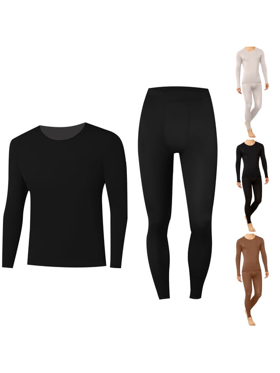 Mens Thermal Fleece Lined Long Johns Base Layer Shirts Pant, Thermal for Men Long Johns with Fleece Lined Base Layer Men Cold Weather Top Bottom