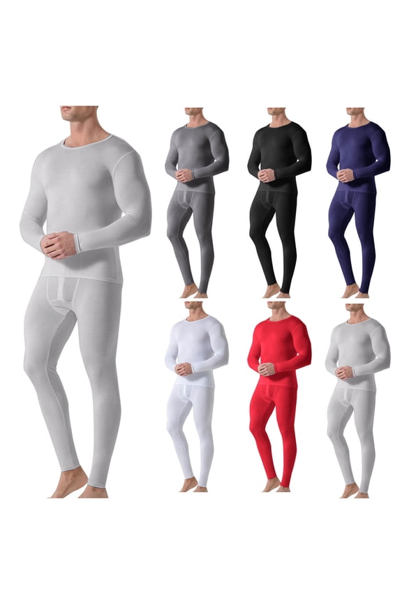 Mens Thermal Fleece Lined Long Johns Base Layer Shirts Pant, Thermal for Men Long Johns with Fleece Lined Base Layer Men Cold Weather Top Bottom