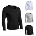 thumbnail image 1 of Bovxnpu Mens Thermal Long Sleeve Shirt Fleece Lined Thermal Top, Men's Thermal Tops Crewneck Fleece Lined Long Sleeve Shirts for Men Base Layer Cold Weather Winter, 1 of 3