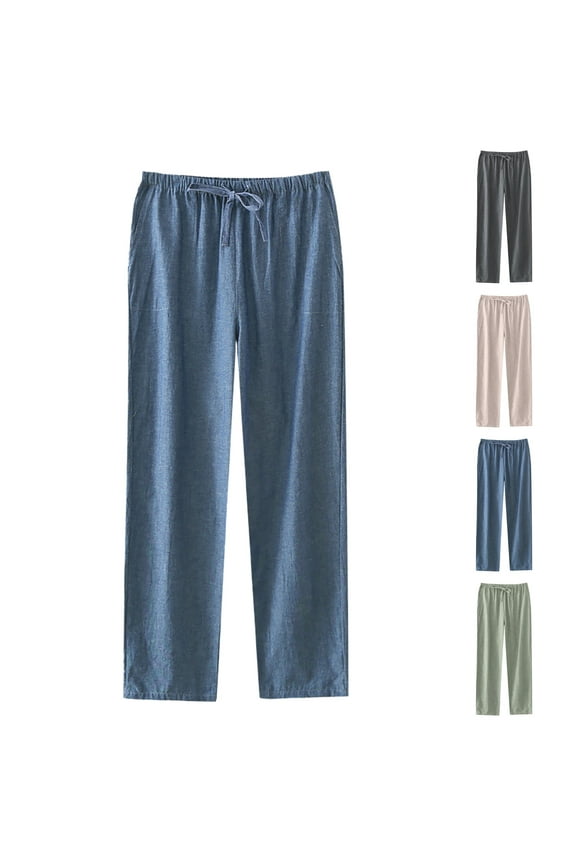 Pajamas Pants for Men,Mens Soft Sleep Pants,Men's Solid Color Summer Lightweight Loose Big Size Stretch Elastic Waist Sport Sleep Home Pants