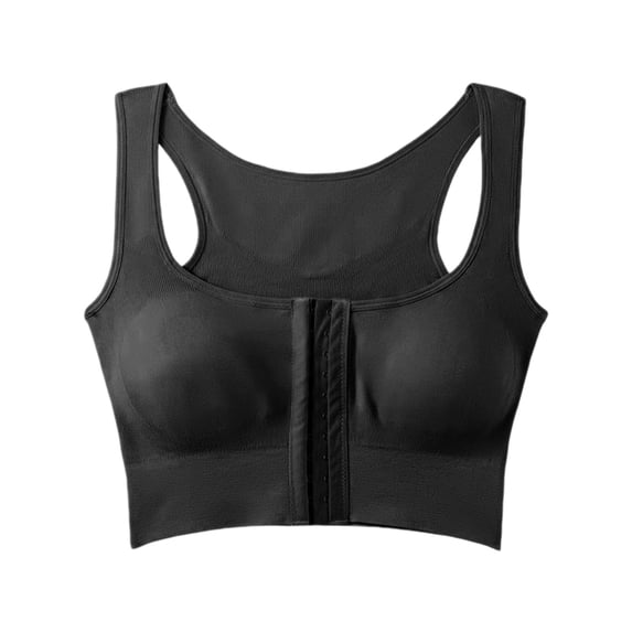 HBGVBA Plus Size Sports Bras for Women Wireless Mesh Cutout Front Closure Breathable Yoga Bralette