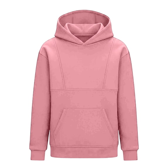 HBGVBA Pullover Hoodie for Boys,Solid Color Long Sleeve Hooded Sweatshirt With Side Pockets Casual Warm Basic Top Fall Winter Daily Leisure Wear