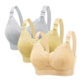 thumbnail image 1 of HBGVBA Push Up Bras for Women 3 PC Wide Strap Lace No Underwire Seamless Breathable Bralette, 1 of 4