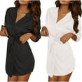 thumbnail image 1 of Bovxnpu Robes for Women, 2PC Women's Silk Satin Robes Bridesmaid Bride Party Satin Robes Sleepwear Nightgown Loungewear Sleepwear, 1 of 9