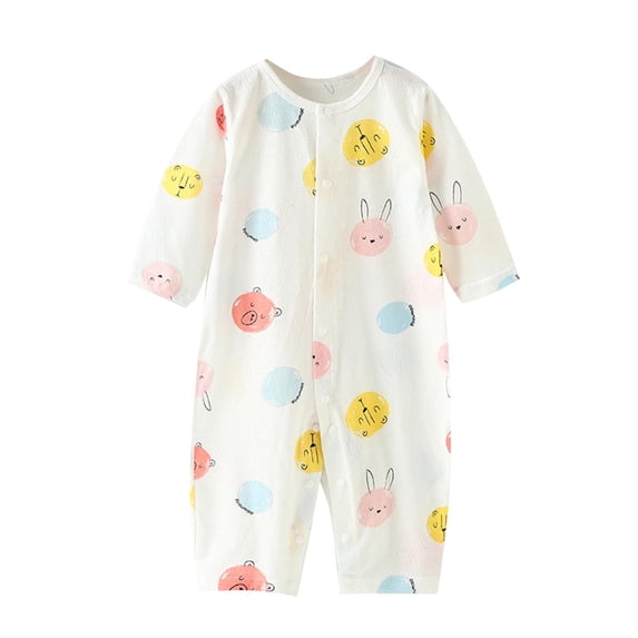 HBGVBA Rompers for Toddler Baby,0-24 Months Lightweight Print Long Sleeve 1 Piece Romper Indoor Sleeping Outfit