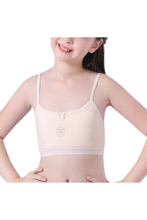Seamless Bra for Girl,Crop Cami Bra for Teen,8-14 Years Teen Comfortable Developmental Bra Sleeveless Camisole Exposure Daily Wear Bra