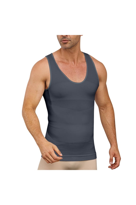 Tank Top for Men,Men's Tank Top Undershit,Men's Casual Solid Color Mesh Shaper Slim Gym Breathable Crew Neck Workout Training Tank Tops