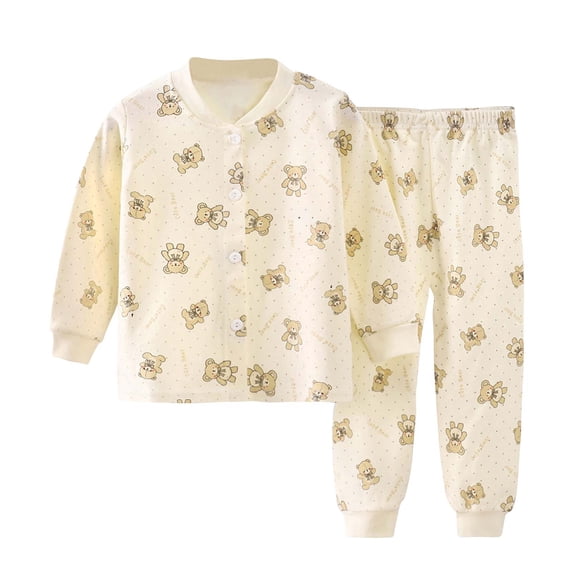 HBGVBA Toddler Baby 2 Piece Set Fall Long Sleeve Button Down Top Soft Long Pants Casual Outfits Clothings Set
