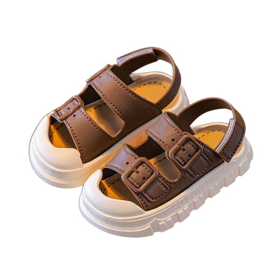 HBGVBA Toddler Boys Casual Flat Sandals,Kids Solid Color Non Sliped Soft Sole Sandals Stylish for Summer Beach Outdoor Sandals