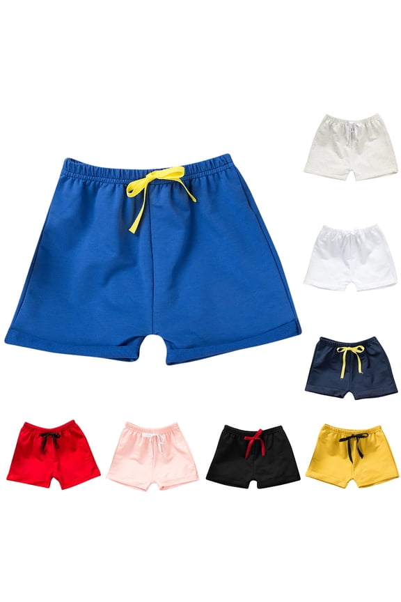 Toddler Girl's Casual Shorts,Breathable Play Shorts,6 Months-8 Years Solid Color Cute Loose Wear Waist Shorts