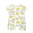 thumbnail image 1 of HBGVBA Toddler Summer Print Short Sleeve Rompers,Newborn Basic Lightweight 1 Piece Indoor Crawling Bodysuit, 1 of 3