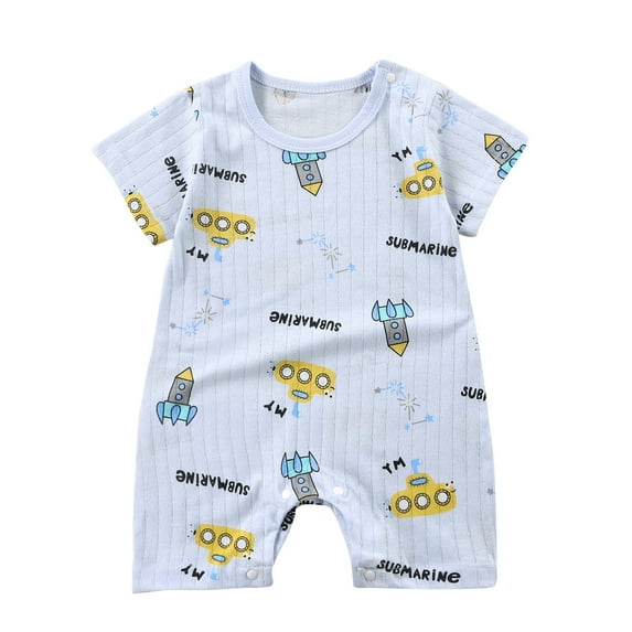 HBGVBA Toddler Summer Print Short Sleeve Rompers,Toddler Thin 1 Piece Casual Crawling Romper