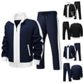thumbnail image 1 of HBGVBA Tracksuit for Men,Plus Size 2 Piece Set,Big Tall Collared Full Zip Jacket Fashion Sweatpants Daily Casual Outdoor Outfit, 1 of 5