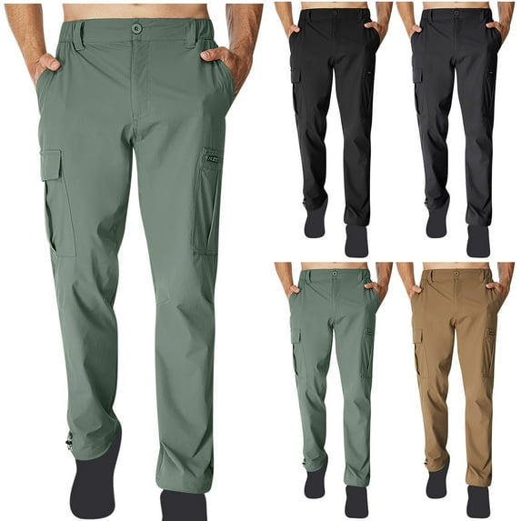 HBGVBA Trousers for Men,Mens Pant Casual,Men's Outdoor Hiking Lightweight Pants Breathable Sweat Wicking Solid Color Pants