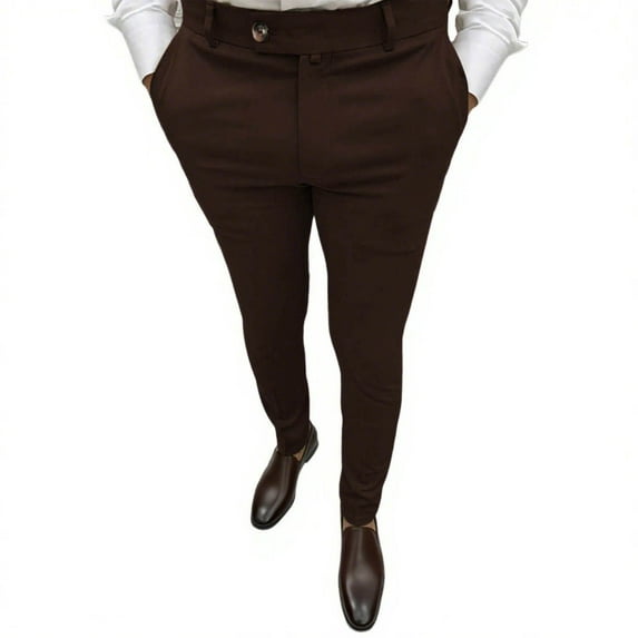 HBGVBA Trousers for Men,Mens Pant Casual,Men's Solid Color Casual Dress Pants Business Formal Slim Tapered Leg Office Daily Wear Versatile Pants