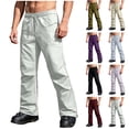 thumbnail image 1 of HBGVBA Trousers for Men,Mens Pant Casual,Unisex Solid Color 3 in 1 Pants Multi Pocket Winter Windproof Waterproof Removable Liner Ski Pants, 1 of 5